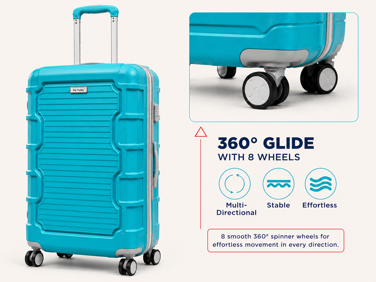 Sea Blue Trip Trolley travel suitcase