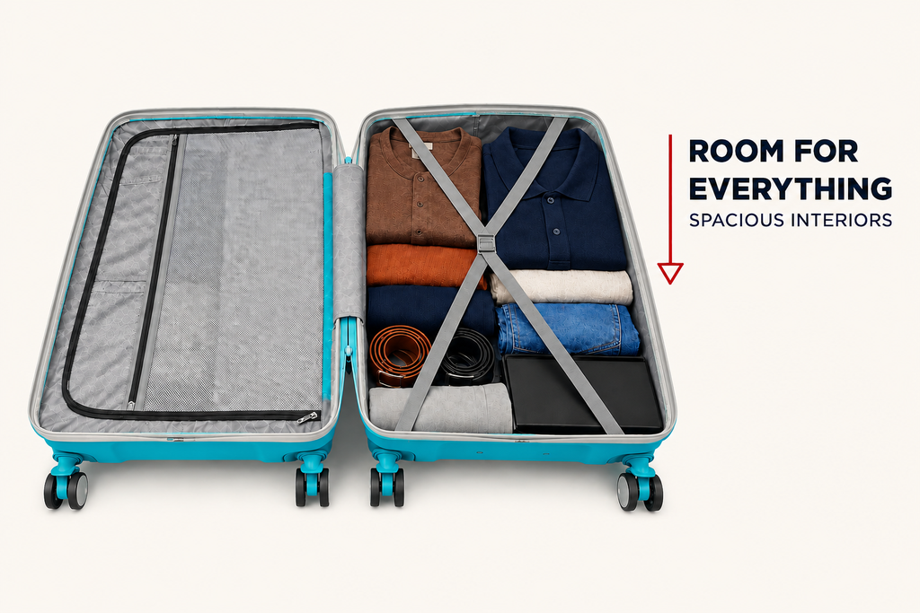 Sea Blue trolley luggage set - Muskustore