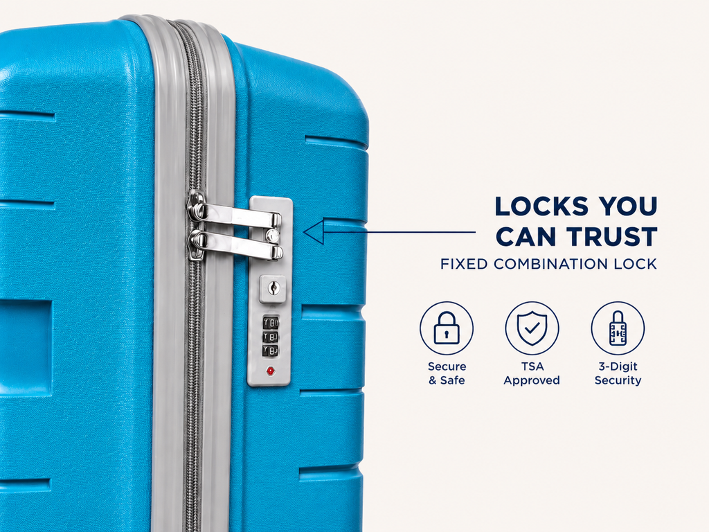 Sea Blue trolley luggage set - Muskustore