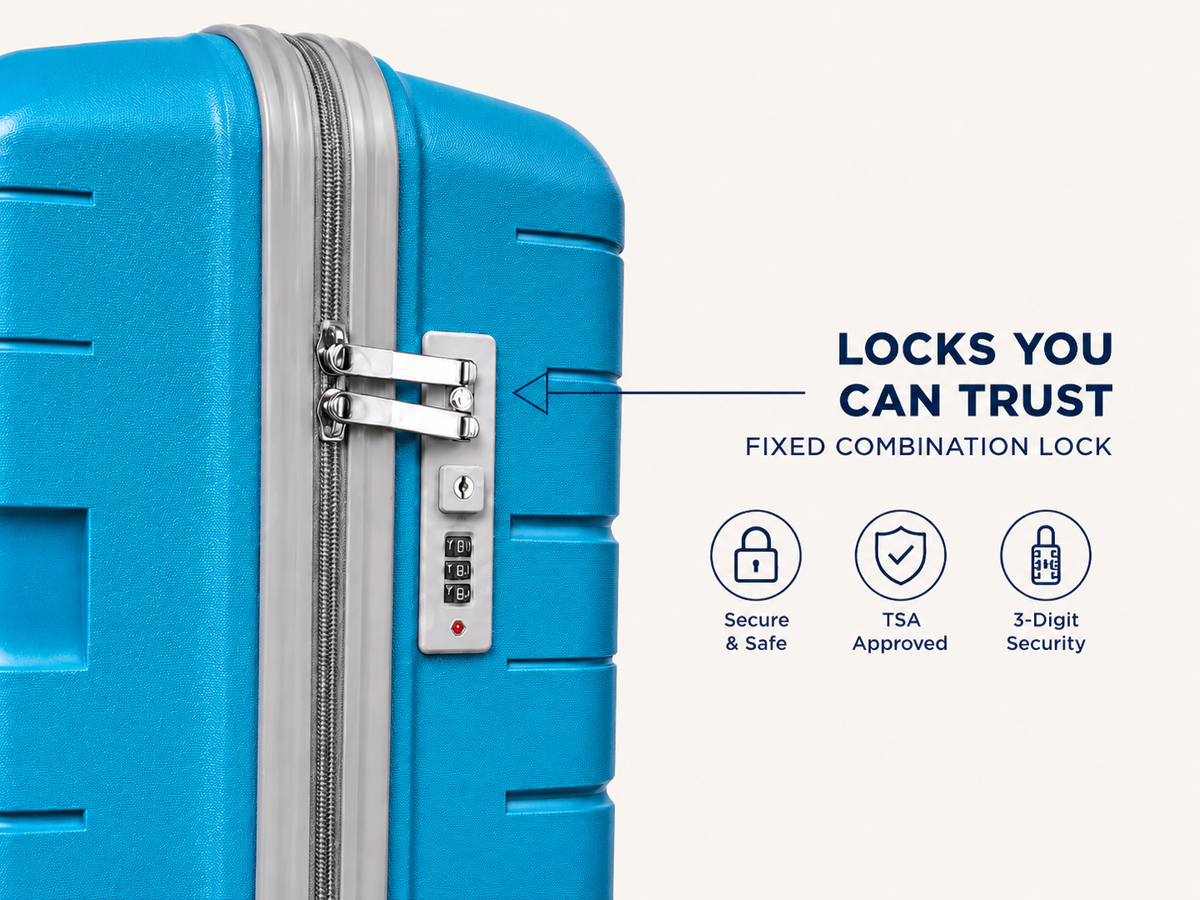 Sea Blue trolley luggage set - Muskustore