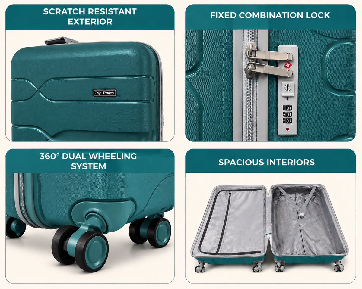 Peacock luggage set of 3 - Trip Trolley