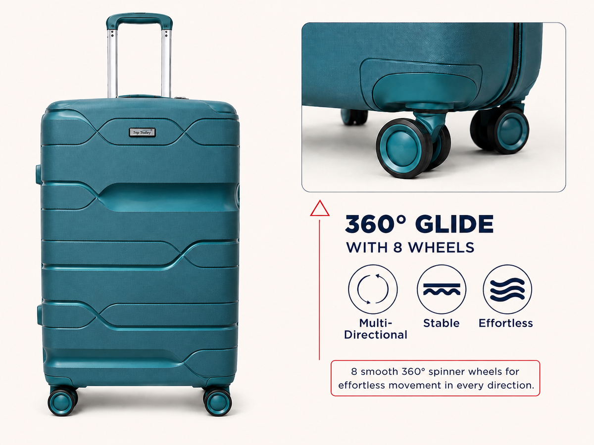 Peacock suitcase set - Trip Trolley travel luggage