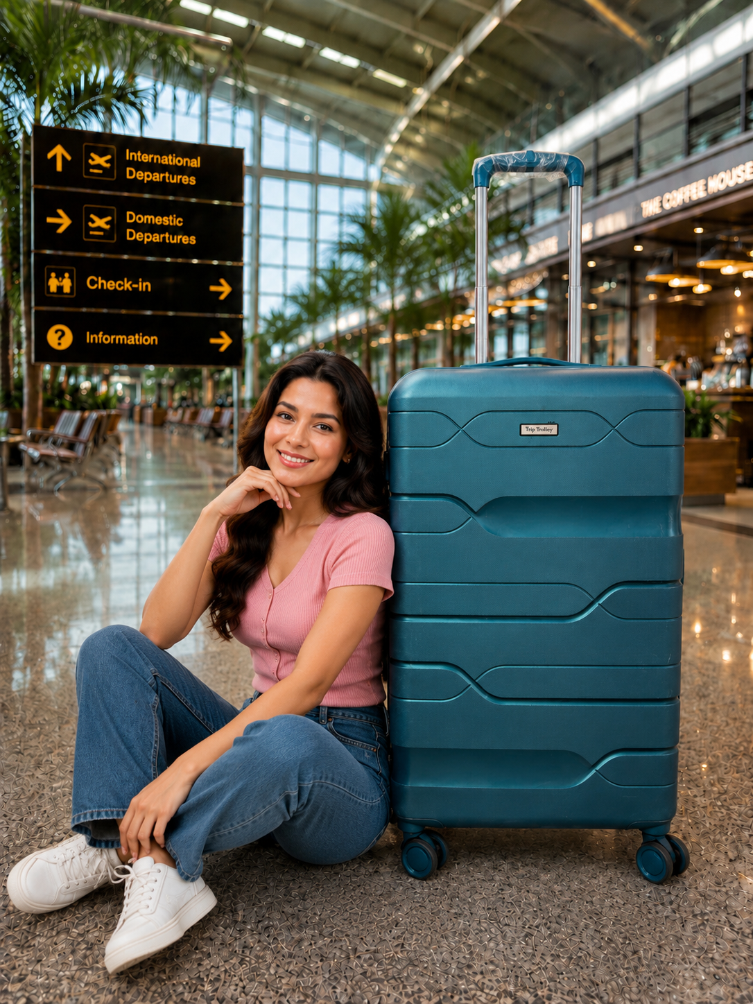 Trip Trolley Peacock travel suitcase set
