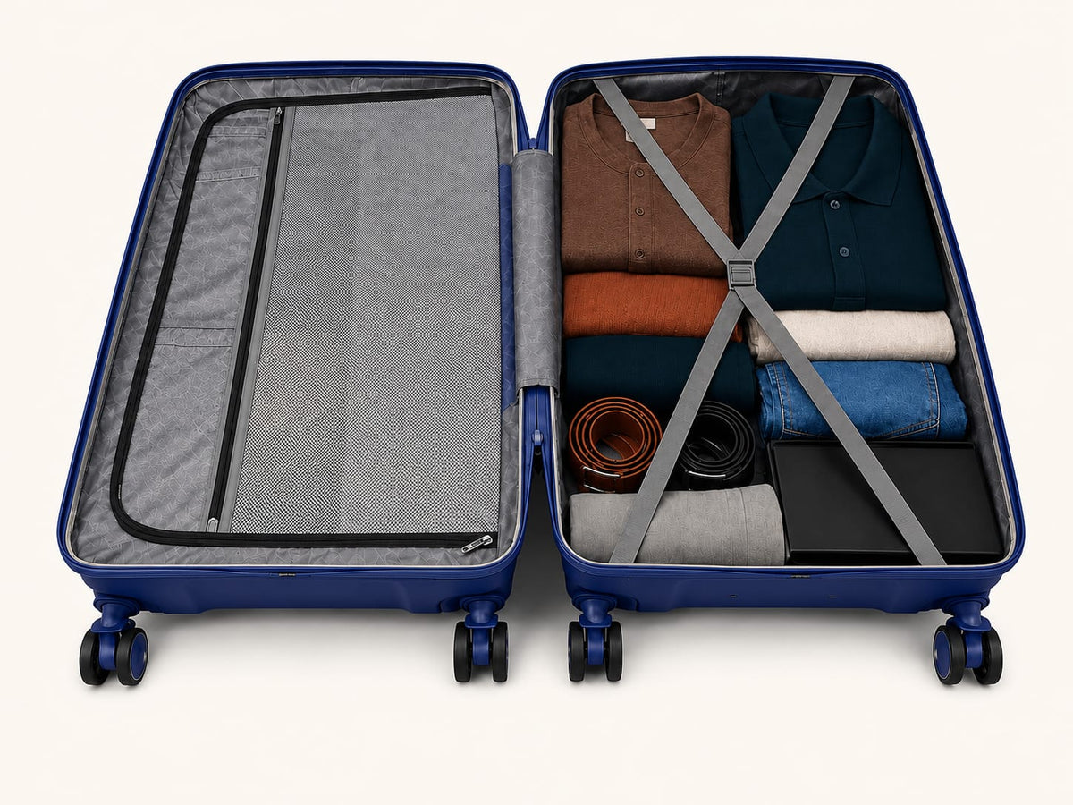 Trip Trolley Royal Blue travel suitcase set