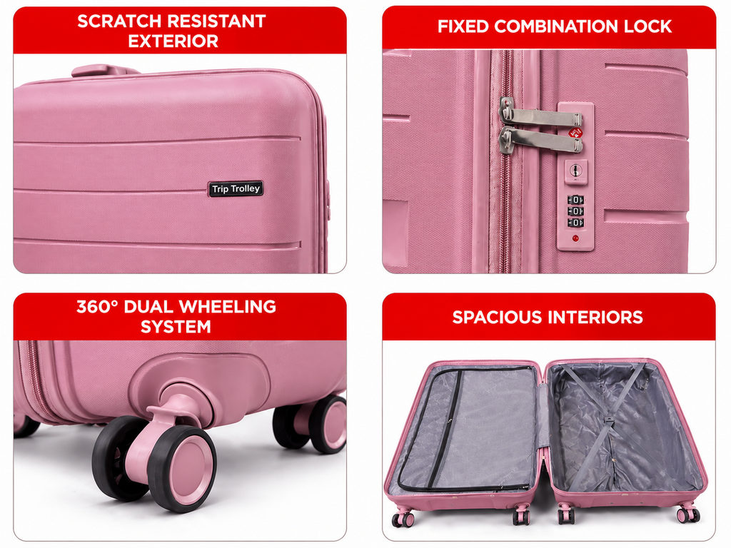Pink Boxer suitcase features